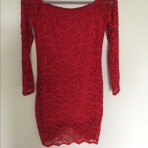 Red hot fitted lace dress